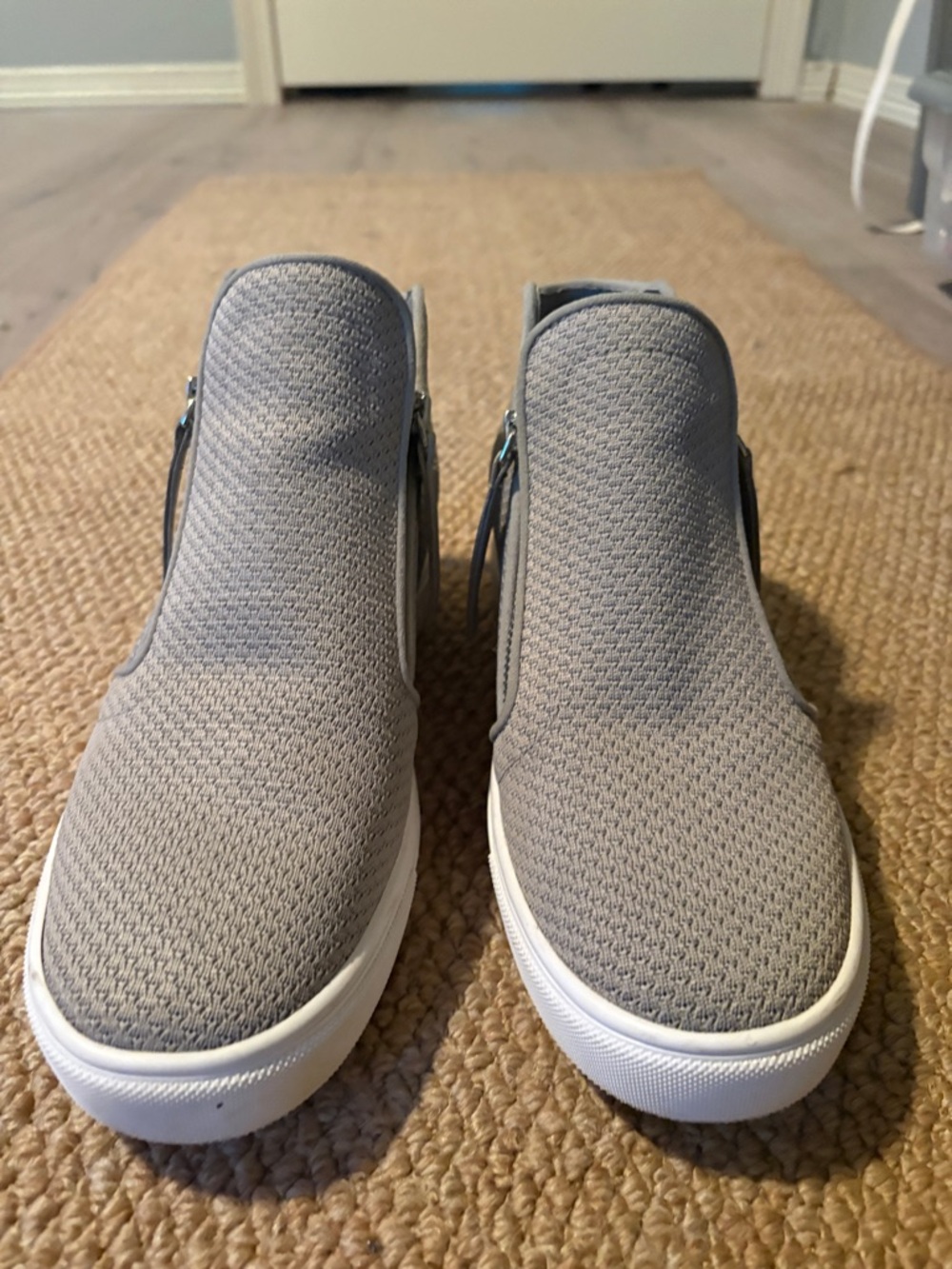 Steve Madden Grey Knit Slip-On Sneakers